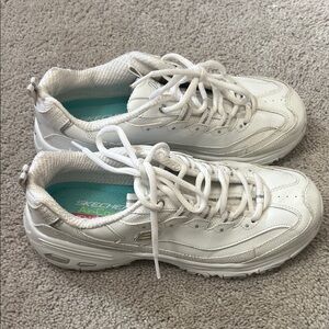 Skechers White Lace-Up Chunky Sneaker